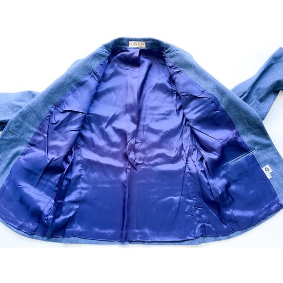 Women's Vintage Gordon of Philadelphia Blue Wool Blend Blazer Size 10 - Picture 5 of 7